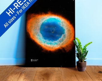 Ring Nebula. M57, NGC 6720 — NASA Hubble Space Telescope — space poster, science poster, space photo, abstract poster