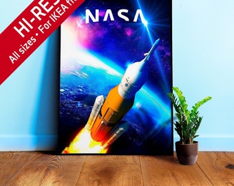 NASA Artemis SLS poster, rocket launch poster — space poster, space art