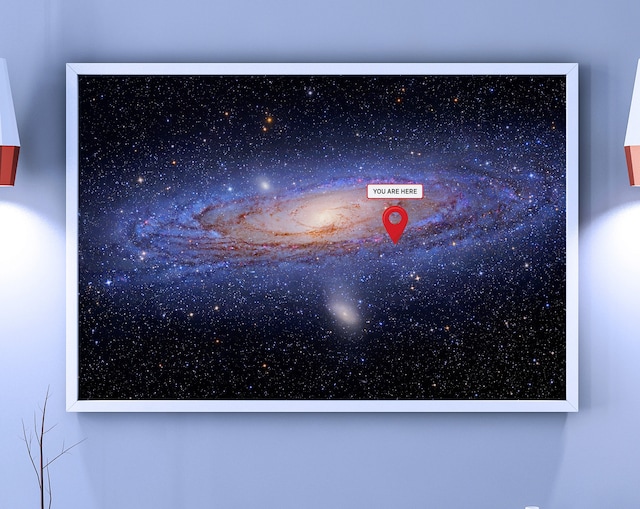You are here, Milky Way galaxy poster
