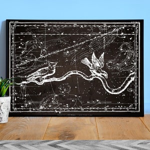 Costellazioni, 1820 — poster astronomico vintage, poster spaziale, poster retrò vintage, stampa cosmica vintage, mappa delle costellazioni