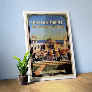 Constantinople, Istanbul, Turkey, 1910s — retro vintage travel poster, retro travel art, retro travel wall art