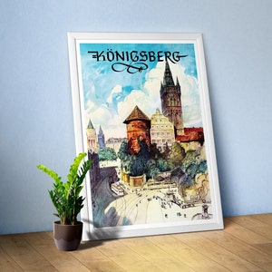 Konigsberg/Königsberg, Prussia, Germany — retro vintage travel poster, retro travel art, retro travel wall art