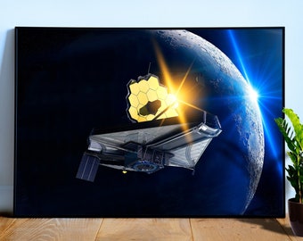 James Webb Space Telescope JWST NASA — space poster, science wall decor, space art print