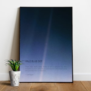 Affiche point bleu pâle, affiche Voyager 1 de la NASA (révision 2020) · Citation de l&#39;affiche Carl Sagan en bas — affiche spatiale, affiche scientifique, cadeau spatial