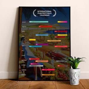 Internationaler Filmfestivals Kalender - Filmposter, Filmkunstdruck, Kinoplakat, ästhetisches Filmplakat