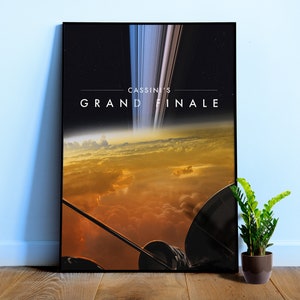 NASA Cassini's Grand Finale (Saturn poster) — space poster, space art, science poster, photo poster