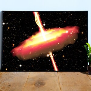 Quasar and galaxies #1 — space poster, science art print, space photo, aesthetic poster