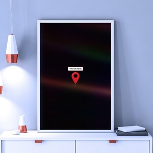 Du bist hier: Pale Blue Dot Poster, NASA Voyager 1 Foto der Erde — Weltraum Poster, Wissenschaftsposter, galaktische Karte, Weltall Karte