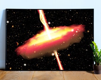 Quasar and galaxies #1 — space poster, science poster, space photo