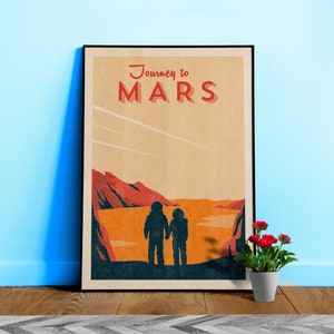 Journey to Mars — Vintage space poster, retro space art, propaganda poster, retrofuturism, retro sci-fi