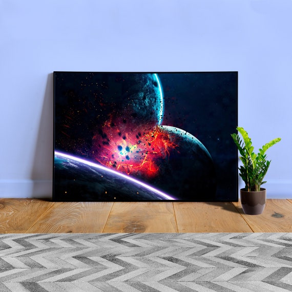 Space explosion: Apocalypse in space #1 — space poster, space art, photo poster, space collage, sci-fi print, dead space art