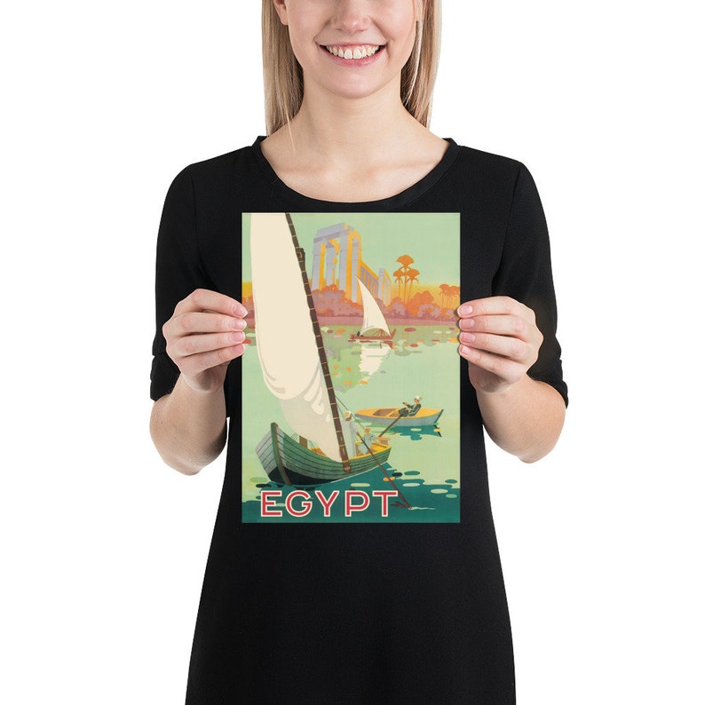 Egypt, The Nile River, c. 1930s — retro vintage travel poster, retro travel art, retro travel wall art