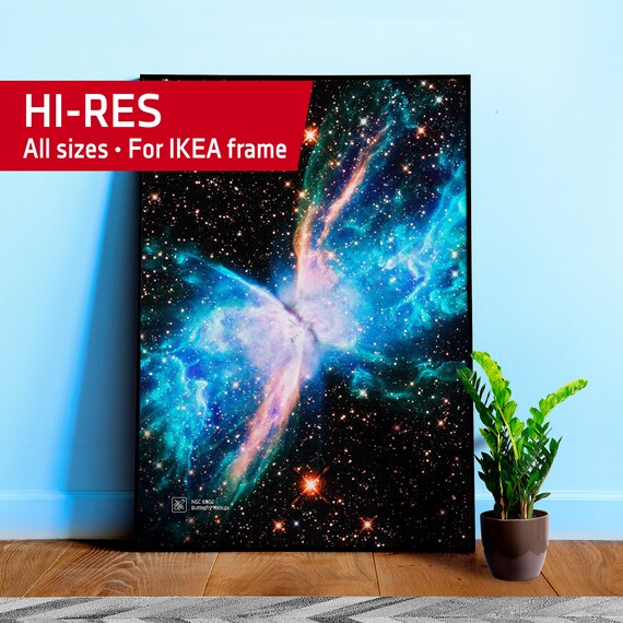 Butterfly Nebula NGC 6302, NASA Hubble Space Telescope — space poster, science poster, abstract poster