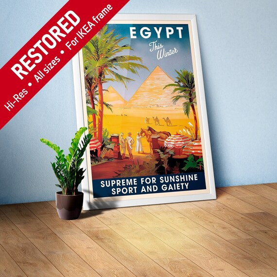 Egypt for Winter, 1930s — retro vintage travel poster, retro travel art, retro travel wall art