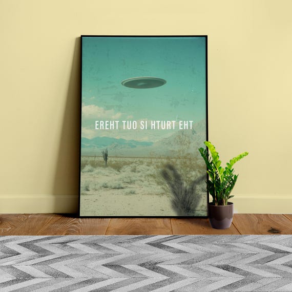 erehT tuO si hturT ehT/The X-Files poster, S09E04 2001 — sci-fi poster, movie art, I want to believe poster, space print, aliens wall decor