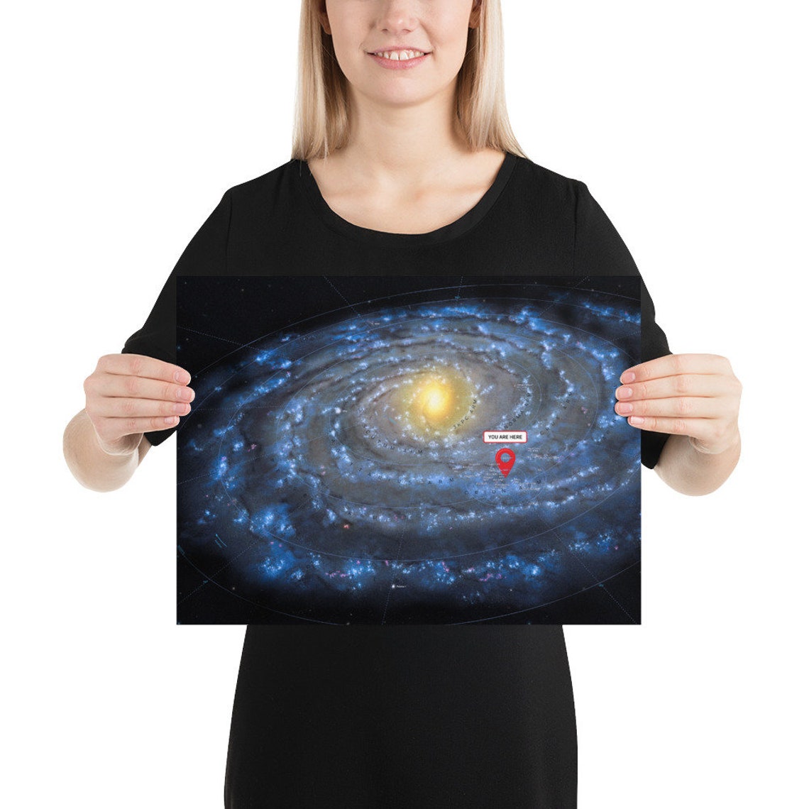 You are here Milky Way galaxy map Poster Etsy