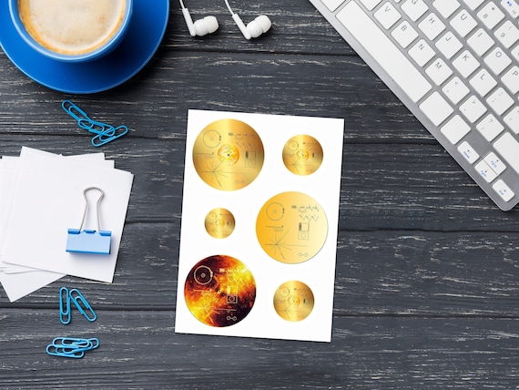 NASA Voyager 1 Golden Record disc — Space sticker, sticker pack, sticker sheet, vinyl sticker, phone sticker, laptop stickers