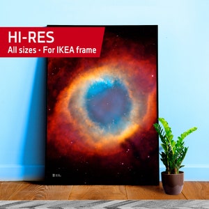 Helix Nebula, NGC 7293, NASA Hubble Space Telescope — space poster, science poster, space photo, abstract poster