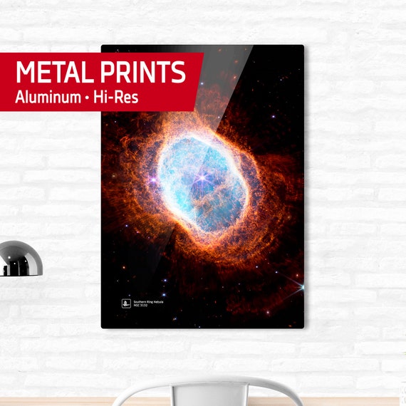 Southern Ring Nebula. NGC 3132 (James Webb/JWST) — Metal prints. Space poster, science poster, space photo, space art, jwst picture