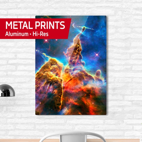 Carina Nebula, Mystic Mountain. HH 901 (Hubble telescope) — Metal prints. Space poster, science poster, space art, Hubble picture