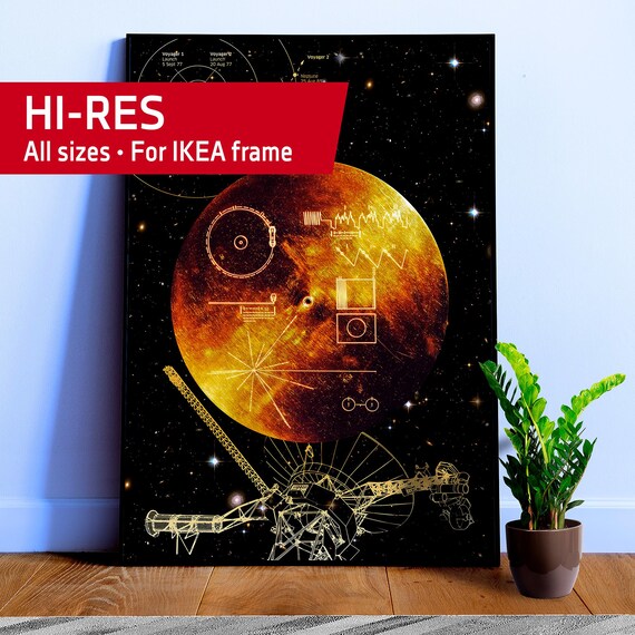NASA Voyager 1 Golden Record — Space poster, science print, space art, space wall decor, space wall art, NASA poster, science nerdy gifts