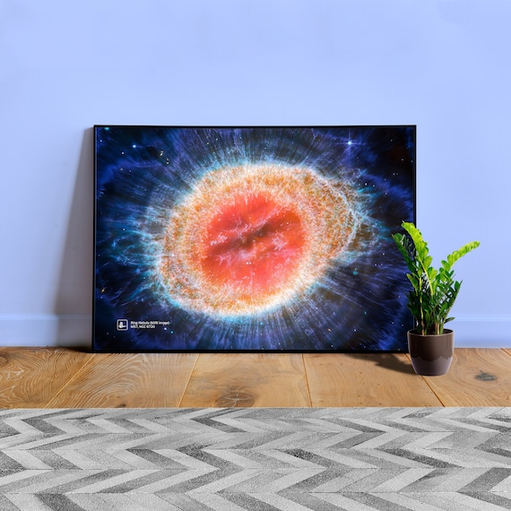 Ring Nebula (MIRI image). M57. NGC 6720 (James Webb/JWST) — space poster. Science poster, space photo, space art, jwst picture