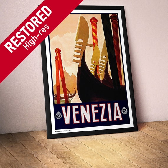 Venice, Venezia, Italy, 1930s — retro travel poster, vintage travel art, retro wall decor, art deco poster