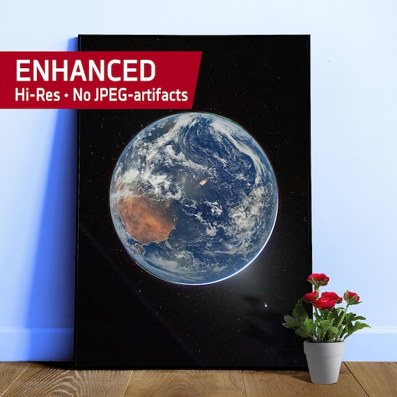 Earth: NASA Artemis II, Pale Blue Dot (Hi-Res) — space poster, science art print, nerdy gift for him