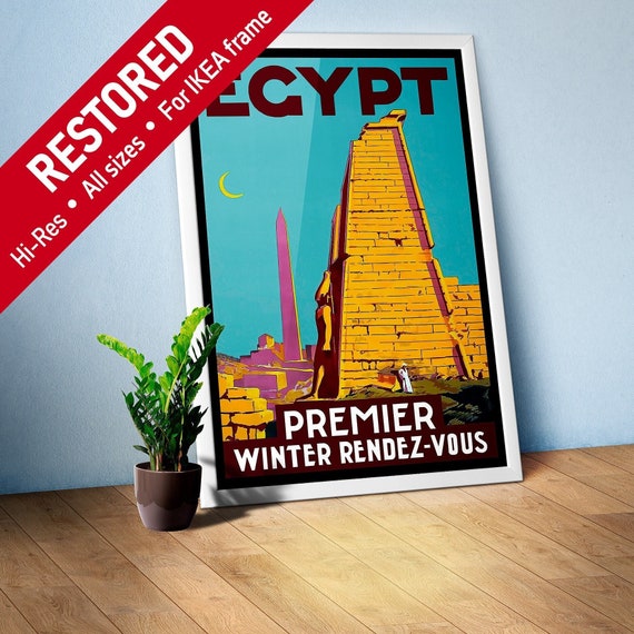 Egypt for Winter, 1930s — retro vintage travel poster, retro travel art, retro travel wall art