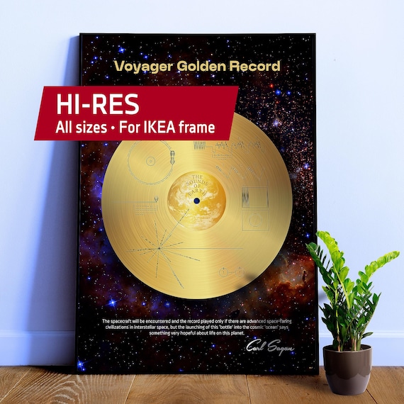 NASA Voyager 1 Golden Record with astronomy quote — Space poster. Science print, space art, space wall decor, space wall art, nerdy gifts