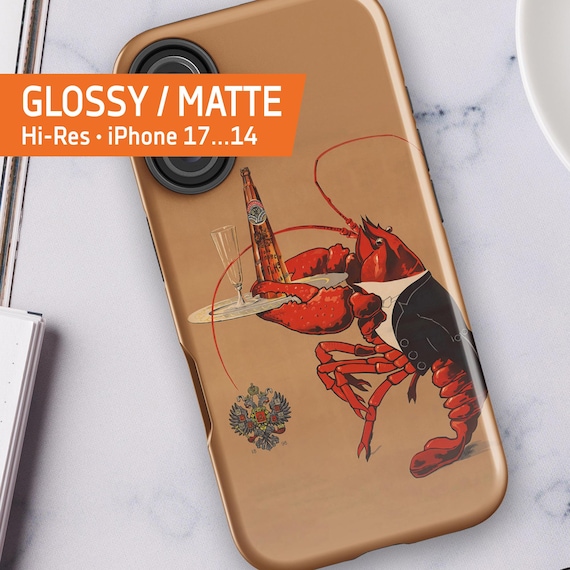 Vintage Phone Case β Russian Beer Lobster iPhone Case, Gorshakov 1910 Poster Art, Funny Retro Gift β Tough Case for iPhone (Glossy/Matte)