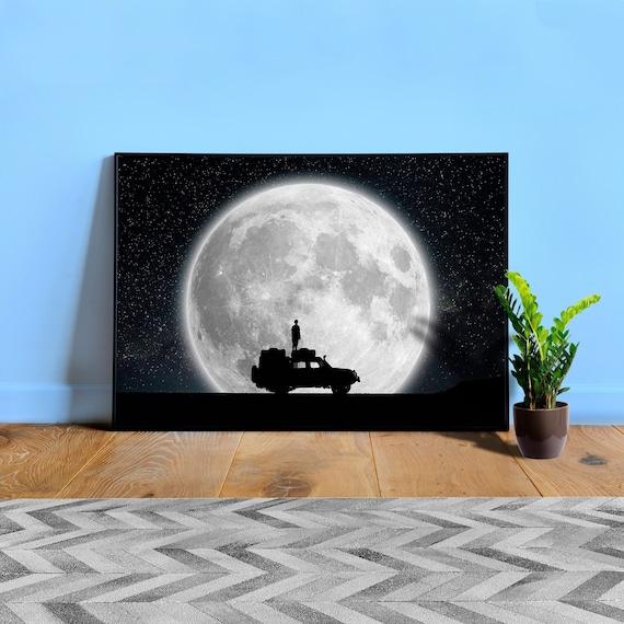 Moon at night (Hi-Res photo poster) — space poster, Moon poster, space art, Moon photo, photo poster