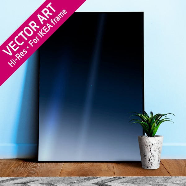 Pale Blue Dot Poster, Voyager 1 (2020 Version) — Weltraum Poster, Wissenschaftsdruck, Wandkunst, NASA Poster, Vektorgrafik