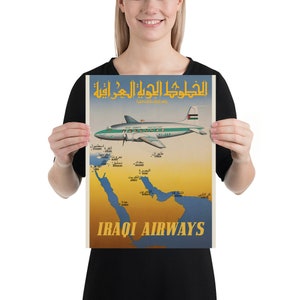 Iraqi Airways. Baghdad, Iraq, Middle East. 1950s — retro vintage travel poster