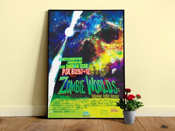 Zombie Worlds (Galaxy of Horrors series), NASA/JPL Exoplanet Exploration — space poster, science poster, retro space poster