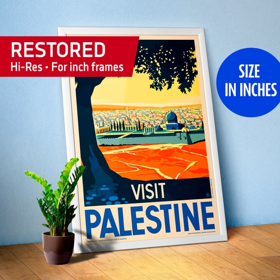 Visit Palestine, 1930s (Jerusalem poster) — retro travel poster, vintage travel art, retro travel wall art, vintage wall decor [inches]