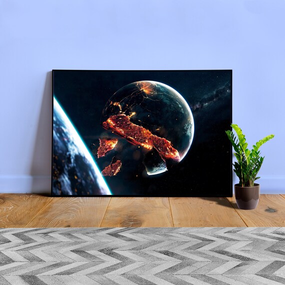 Space explosion: Apocalypse in space #2 — space poster, space art, photo poster, space collage, sci-fi print, dead space art