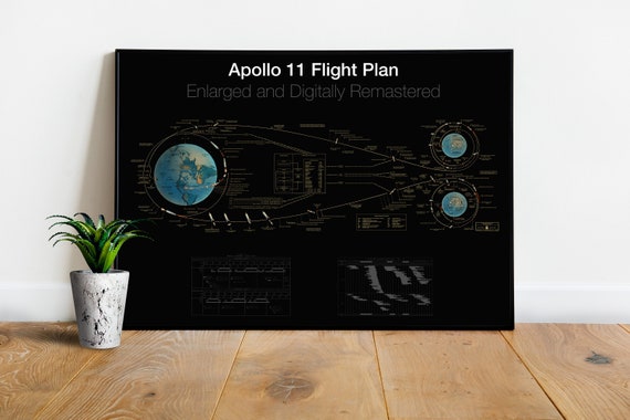 Apollo 11 Flight Plan (Enlarged and Digitally Remastered) — space poster, science poster, retro vintage poster chart, NASA poster