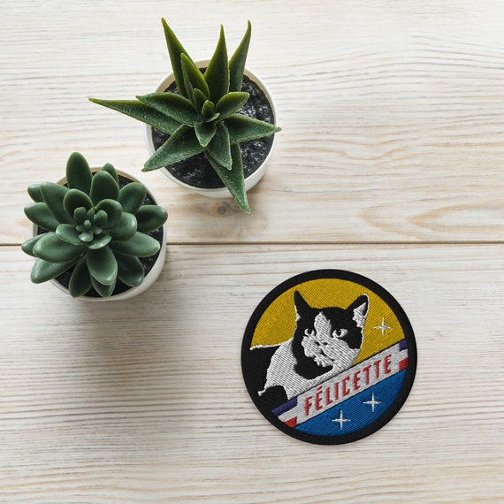 Felicette, First cat in space, France 1963 — embroidered patch, space patches, 1960s era patch, retro patch, vintage patch, French space cat