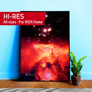 Pismis 24, emission nebula NGC 6357 — NASA Hubble Space Telescope — space poster, science poster, space photo, abstract poster
