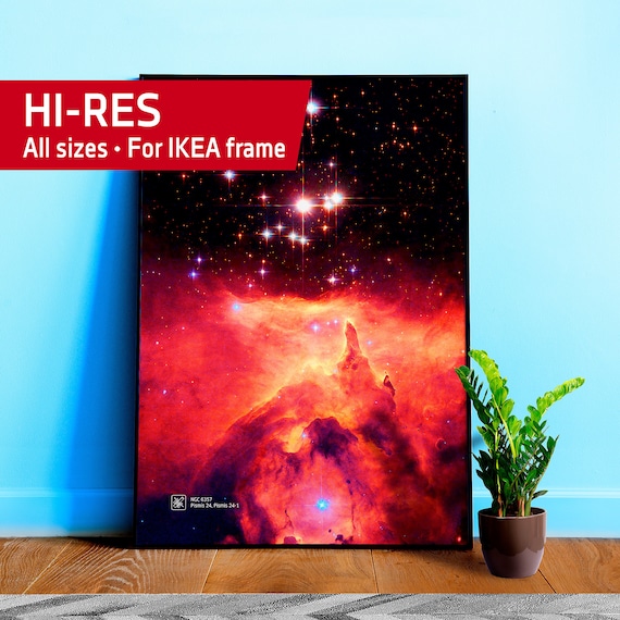 Pismis 24, emission nebula NGC 6357 — NASA Hubble Space Telescope — space poster, science poster, space photo, abstract poster