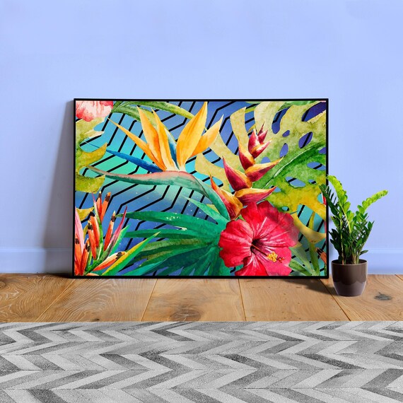 Tropical Synthwave Space #10 Neon Geometric Jungle — space poster, tropical poster, synthwave neon poster, abstract poster