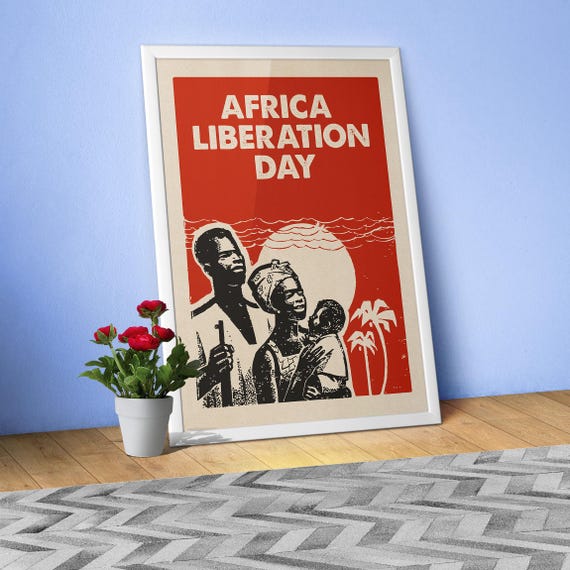 Africa Liberation Day poster, 1960s Soviet art β USSR Vintage Anti Colonial Political wall print, Rosa Parks and Martin Luther King protest