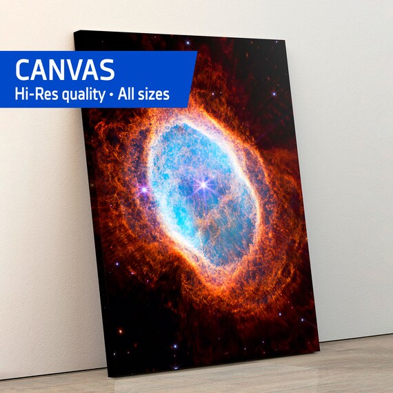 Southern Ring Nebula. NGC 3132 (James Webb/JWST) — Canvas. Space poster, science poster, space photo, space art, jwst picture