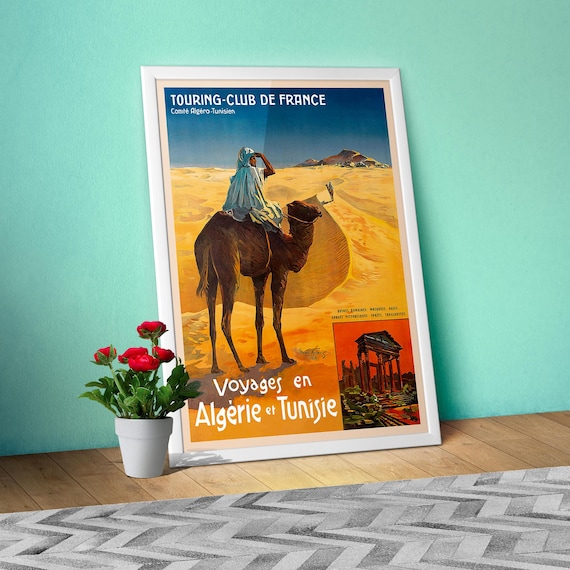 Algeria, Tunisia, 1910 — retro travel poster, vintage travel art print, retro travel wall art