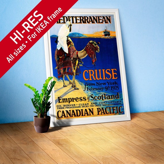 Algeria. Mediterranean Cruise, 1925 — retro vintage travel poster, retro travel art, retro travel wall art