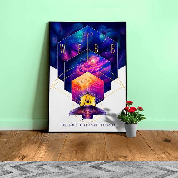James Webb Space Telescope — Space poster. Space art print, science wall decor and gift for him