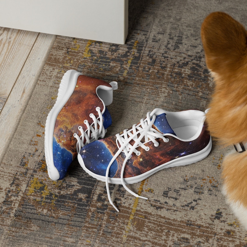 Cosmic Cliffs, Carina Nebula (James Webb/JWST) — Unisex athletic shoes. Space poster, science poster, space photo, space art, jwst picture
