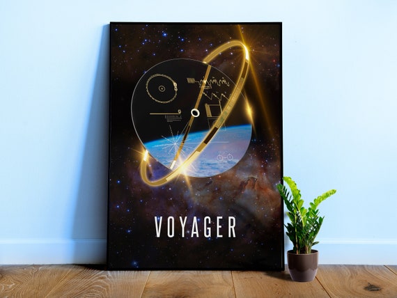 Voyager 1 Golden Record, 3D, NASA — Space poster, science print, space wall decor, space art, science gifts, nerdy gifts