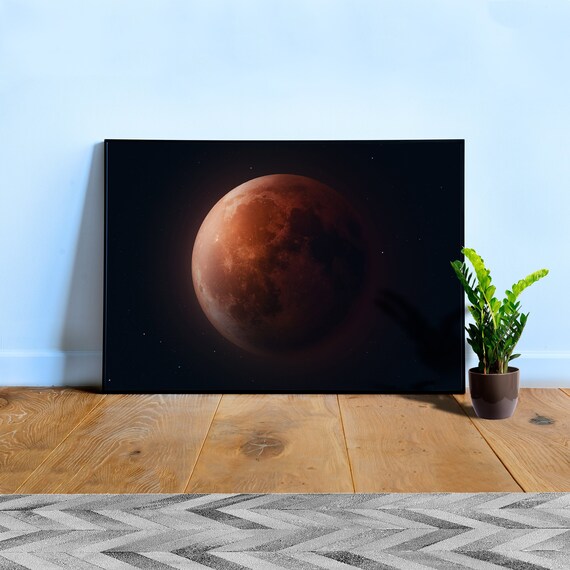 Full Moon, Red Moon (Hi-Res poster) — space poster, Moon poster, space art, Moon photo, photo poster